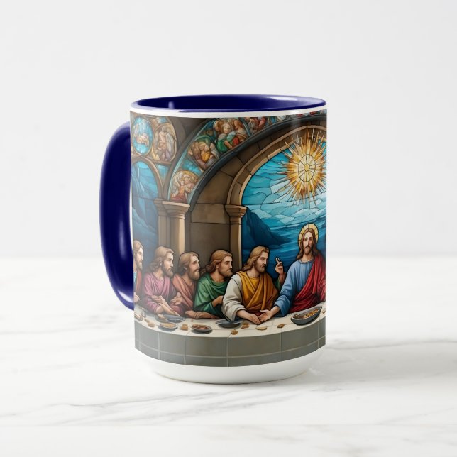 Caneca Último Vidro Jesus Católico Cristão de Sobreposiçã (Frente Esquerda)