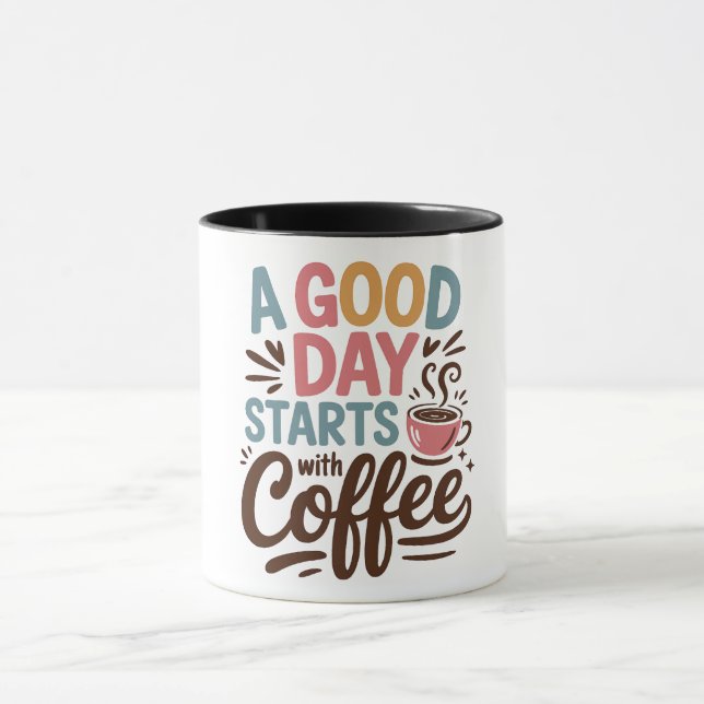 Caneca Um bom dia começa com café (Centro)