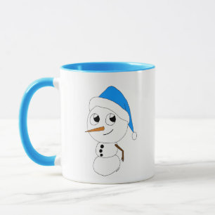 Caneca um boneco de neve chibi