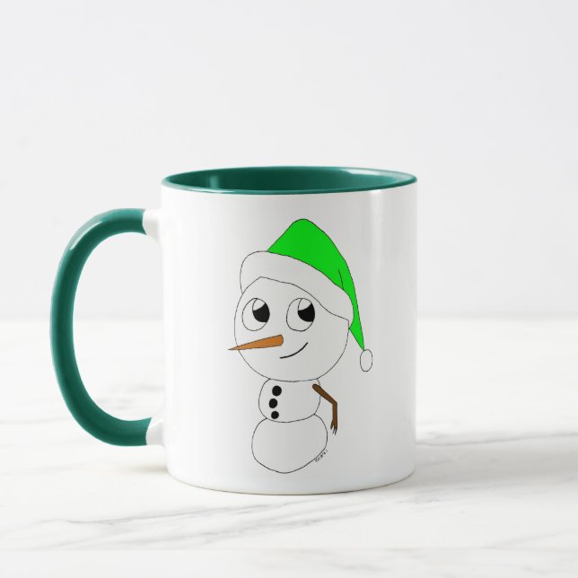 Caneca um boneco de neve chibi (Esquerda)