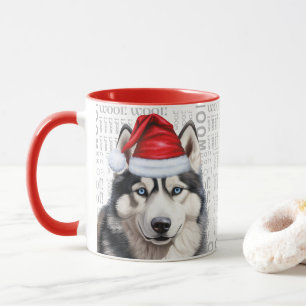 Caneca Um Cachorro Siberiano em Pais