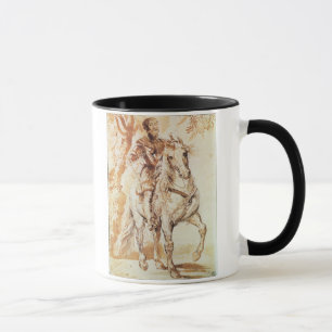 Caneca Um cavaleiro montado na armadura (caneta e tinta