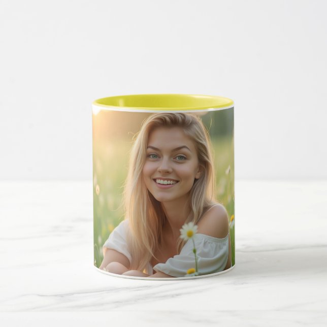 Caneca Um cavaleiro radiante da Helena na floração da erv (Centro)