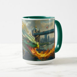 Caneca Um Dragão Verde do Galês aterroriza Londres
