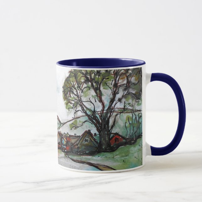 Caneca Um esboço da Aldeia Britânica Idyllic (Direita)