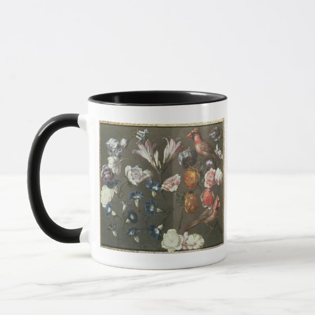 Caneca Um estudo das peônias, do convólvulo, dos lírios e (Esquerda)