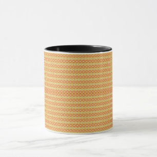 Caneca um fundo laranja e amarelo com pequenos pontos