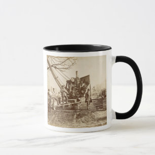 Caneca Um guindaste do vapor na operação durante a