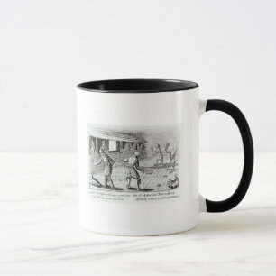 Caneca Um jogo do tênis real com baladas do esporte