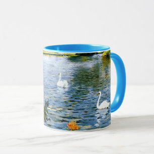 Caneca Um lago Long Island, arte fina.