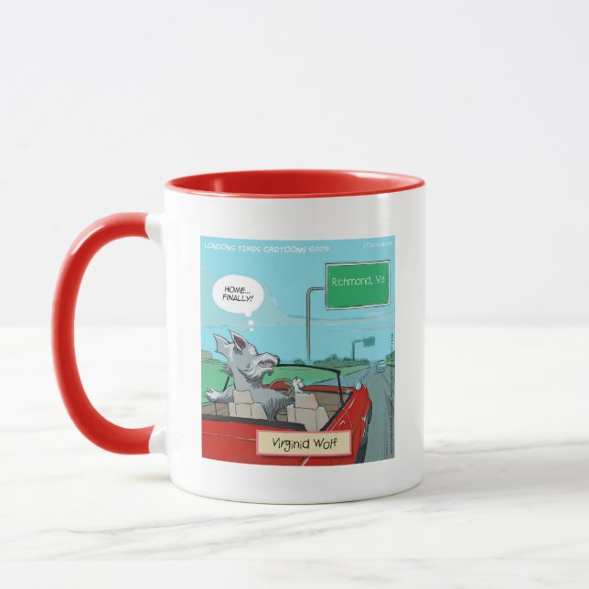 Caneca Um Lobo da Virgínia Divertido (Esquerda)