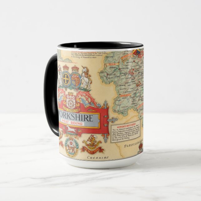 Caneca Um mapa de Yorkshire: Andar Oeste (Frente Esquerda)