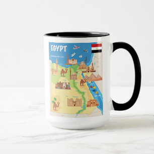 Caneca Um mapa dos desenhos animados de Egipto
