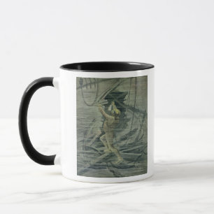 Caneca Um mergulhador do mar profundo que olha as