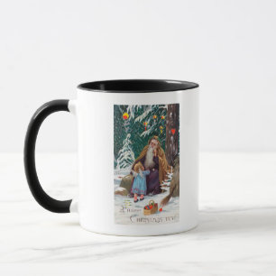 Caneca Um Natal do pai do tempo do Natal feliz com