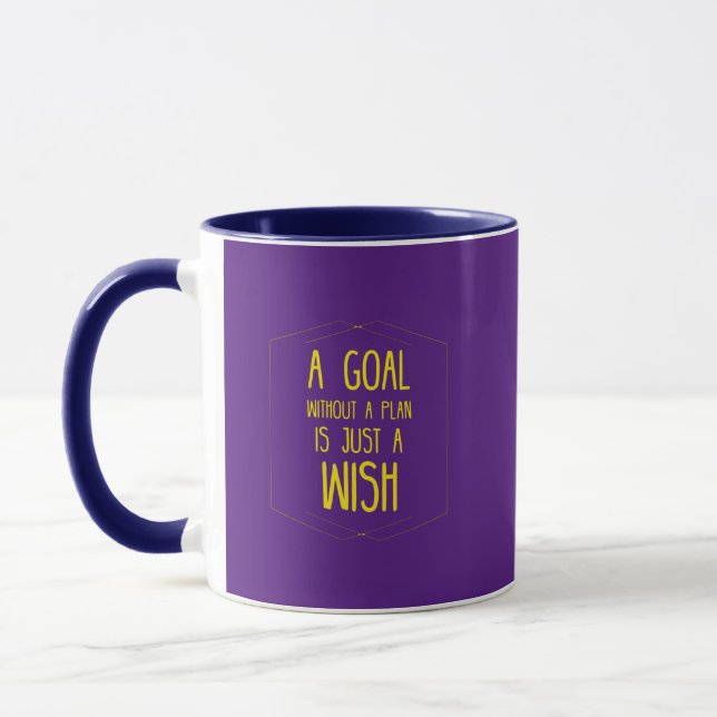 Caneca Um objetivo sem uma citação inspiradora do plano (Esquerda)