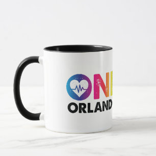 Caneca Um Orlando um coração do arco-íris do pulso