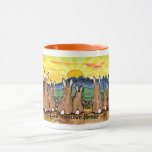 Caneca Um "outro dia do coelho", coelhos que olham a