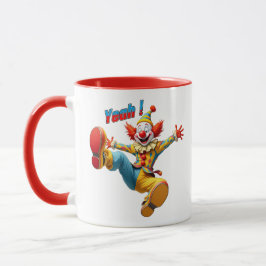 Caneca Um palhaço muito engraçado no palco.
