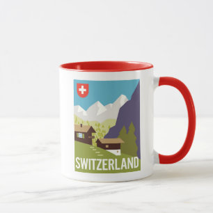 Caneca Um poster de viagens da suiça