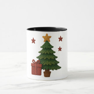 Caneca Um presente de árvore de tricô fofo