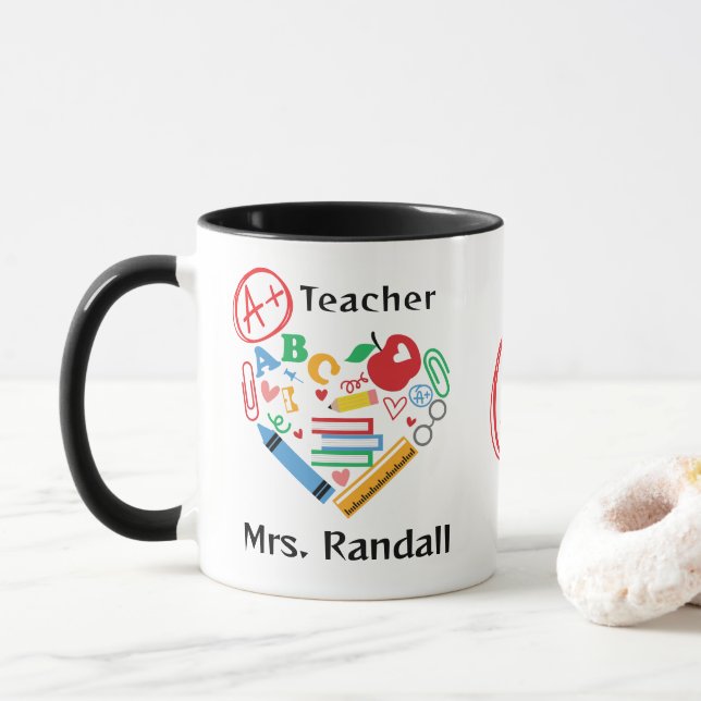 Caneca Um Professor Mais Presente Obrigado Estudante Mug (Com Donut)