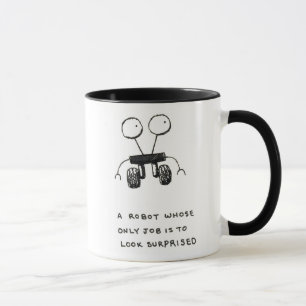 Caneca um robô cujo o único trabalho seja ao olhar