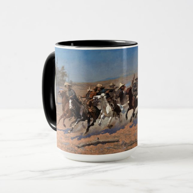 Caneca Um Traço para a Madeira por Frederic Remington (Frente Esquerda)