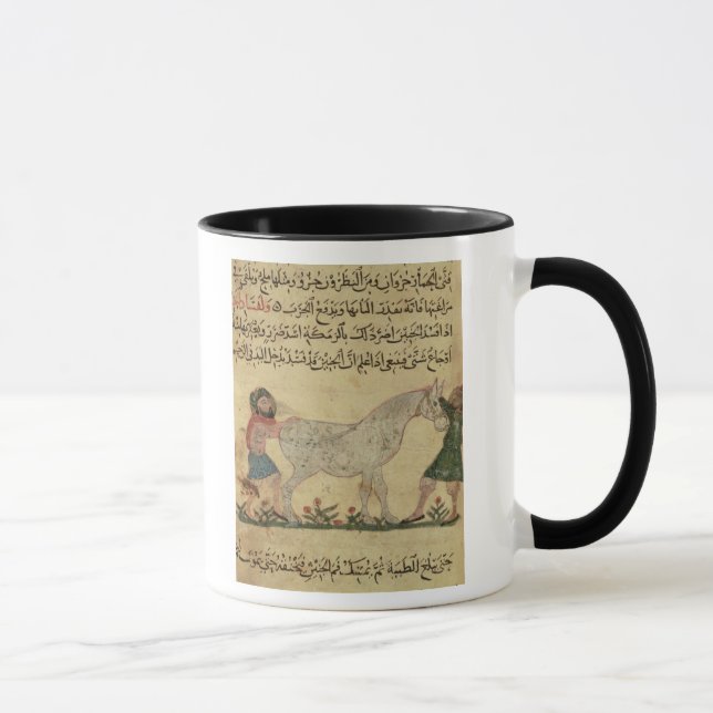 Caneca Um veterinário que ajuda uma égua a dar o (Direita)