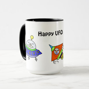 Caneca Uma Bela Cartoon UFO Day Mug