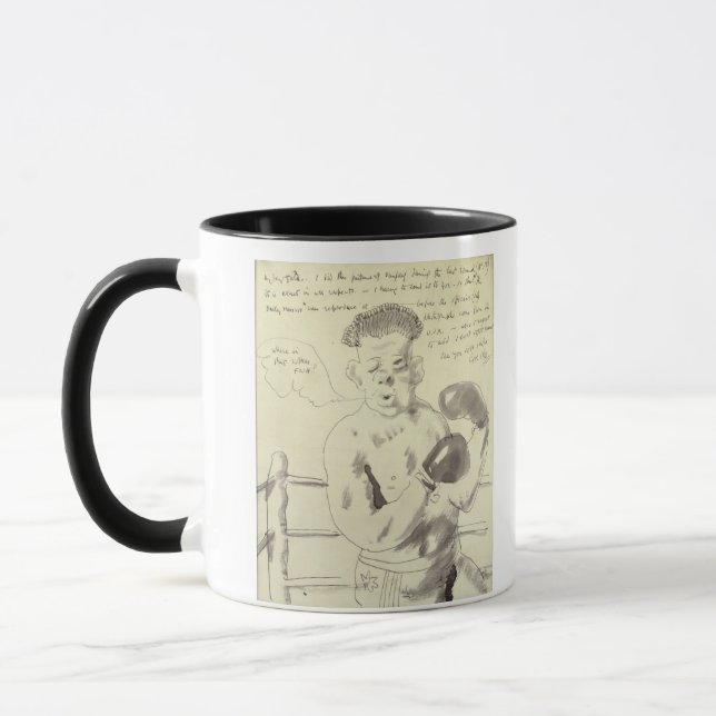 Caneca Uma coleção de oito ilustrou letras a seu F (Esquerda)
