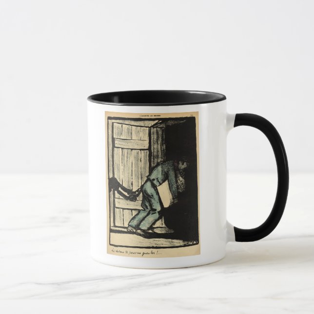 Caneca Uma colocação travada homem acima dos posters (Direita)