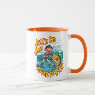 Caneca Uma Criança Pescarando Paixão