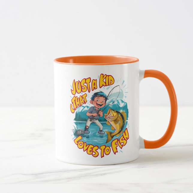 Caneca Uma Criança Pescarando Paixão (Direita)