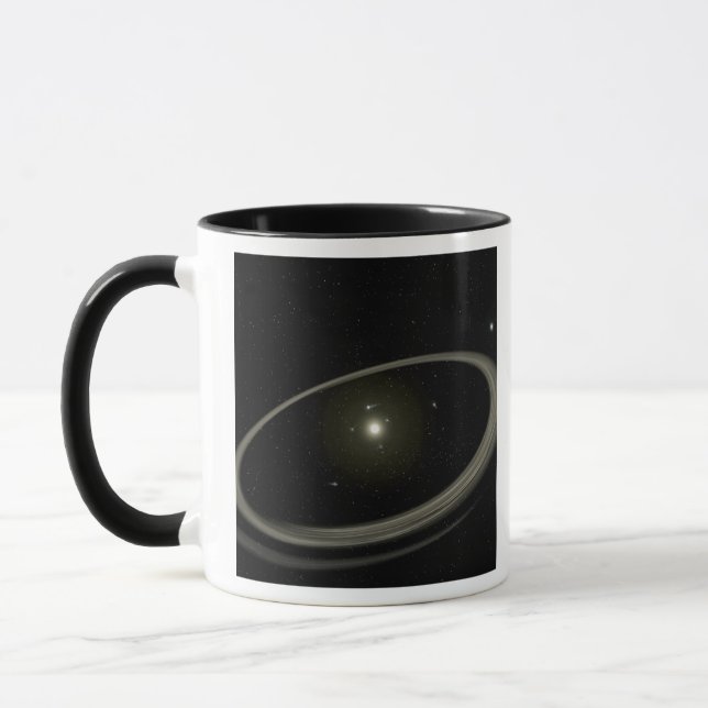 Caneca Uma jovem estrela circulada por planetas do tamanh (Esquerda)