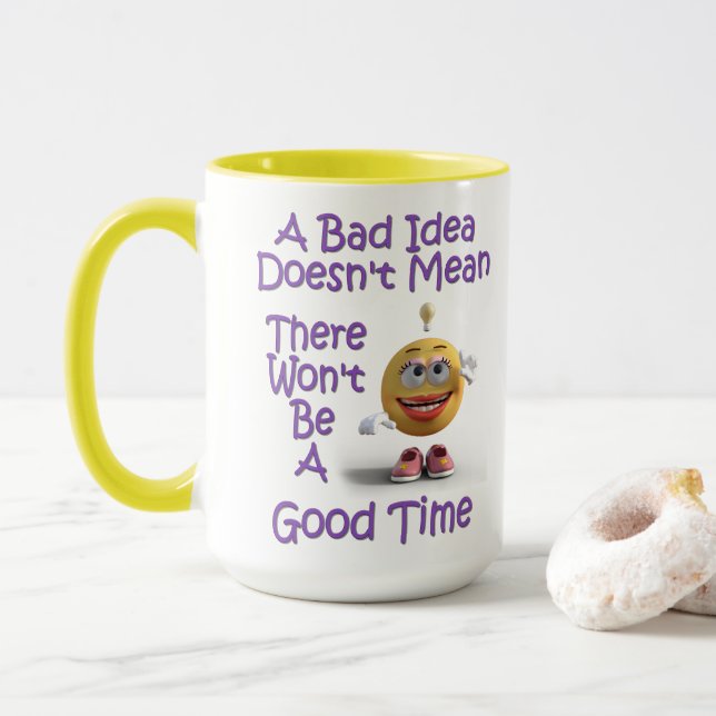 Caneca Uma Má Ideia Gigante De Café (Com Donut)