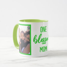 Caneca Uma Mãe Abençoada | Foto personalizada do Dia de a