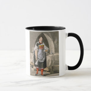 Caneca Uma menina de serviço em uma pensão perto de