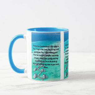 Caneca Uma Oração Pela Proteção E Paz, Mug De Dois Tons
