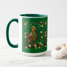 Caneca Uma Perdiz Em Um Estêncil Estilo Árvore de Pera