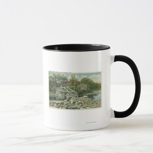 Caneca Uma ponte russa na cena de Perkins Cove (Direita)