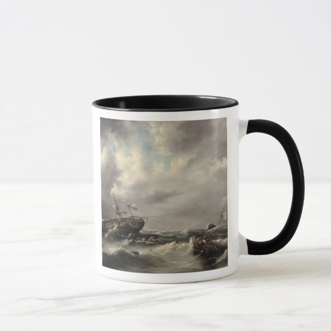 Caneca Uma tempestade no mar (óleo no painel) (Direita)