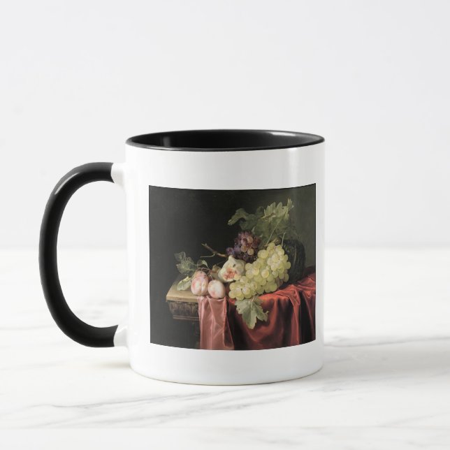 Caneca Uma vida imóvel com uvas, ameixas (Esquerda)