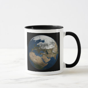 Caneca Uma vista global sobre Europa e Escandinávia