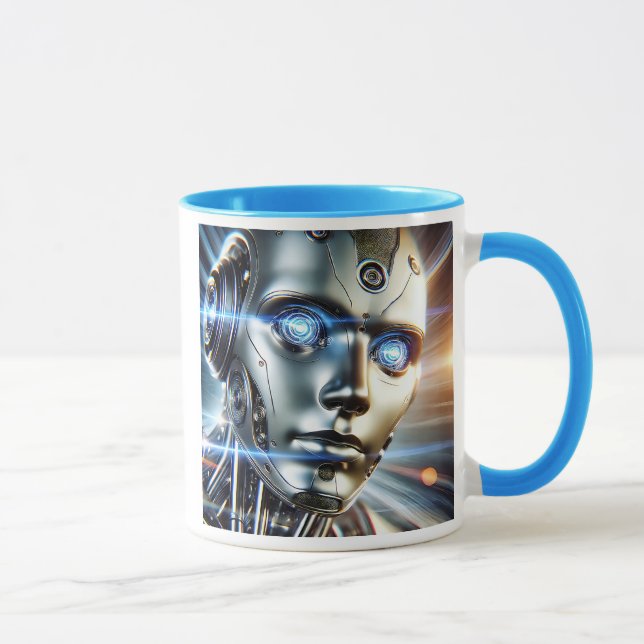 Caneca Un androïde étincelant venu d’un futur lointain. (Direita)