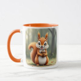 Caneca Un bel écureuil vous présente sa noisette.