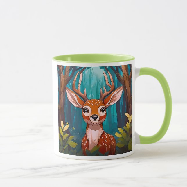 Caneca Un cerf caché vous regarde. (Direita)