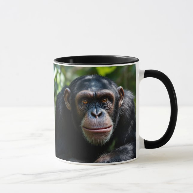 Caneca Un chimpanzé te fixe droit dans les yeux. (Direita)
