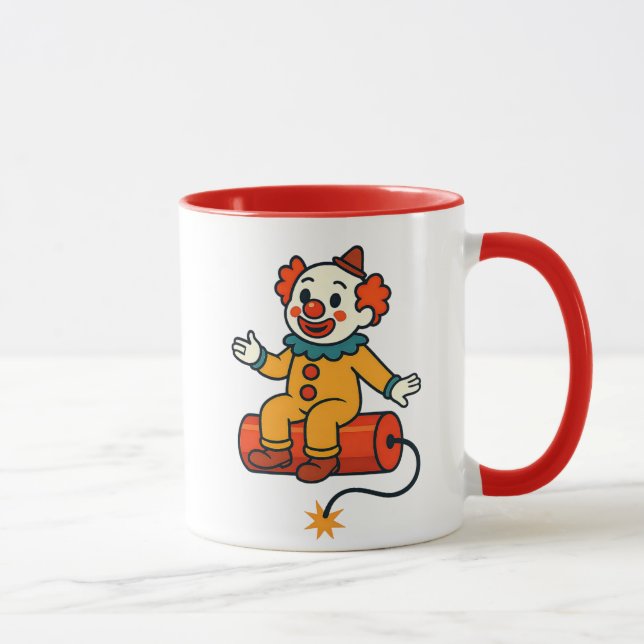 Caneca Un clown prêt à sauter (Direita)