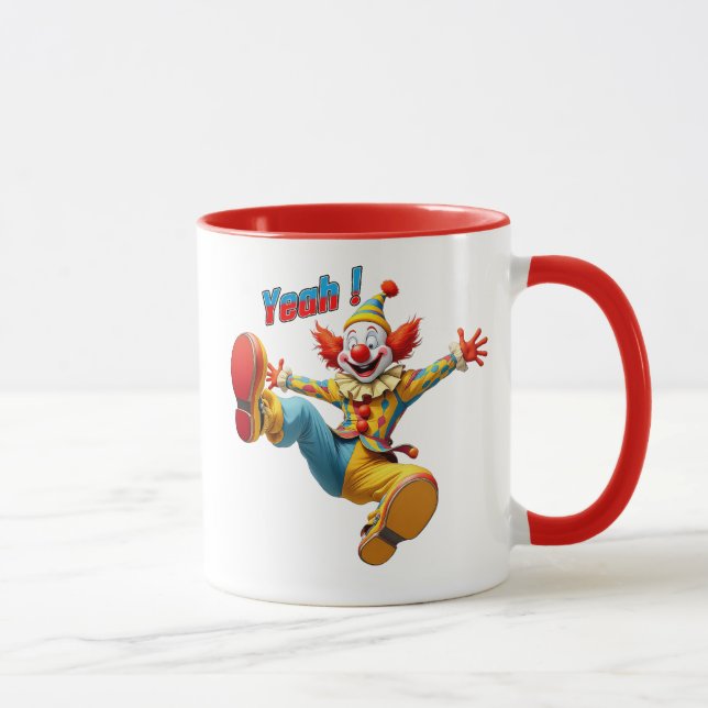 Caneca Un clown très drôle en scène. (Direita)